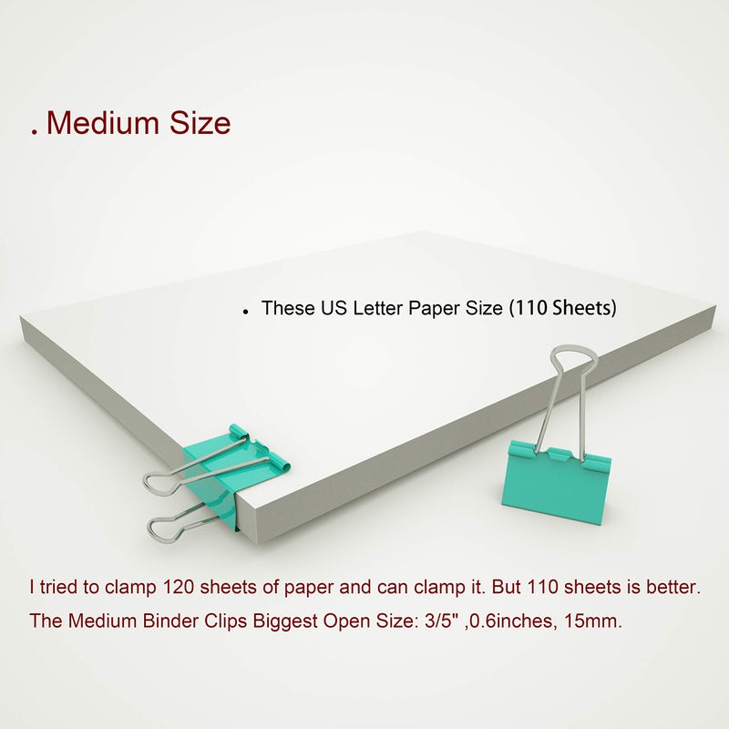 Nctinystore Binder Clips Medium Metal Clamp 1.25 inch / 32 mm (Light-Green, 24-PCS) - Image 5